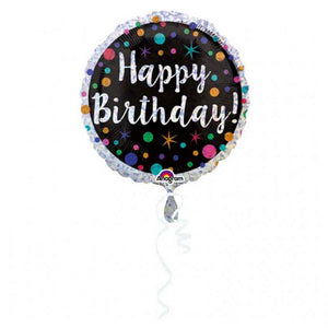 Folienballon Polka Dots "Happy Birthday"
