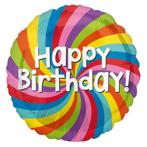 Folienballon Regenbogen-Rad "Happy Birthday"