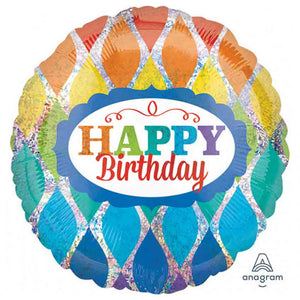 Folienballon Sparkly Triangles "Happy Birthday"