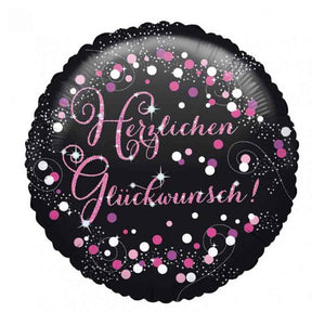 Folienballon Herzlichen Glückwunsch pink