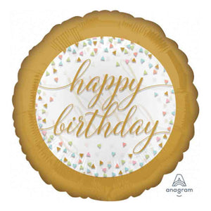 Folienballon SeeThru Pastel Confetti "happy birthday!"