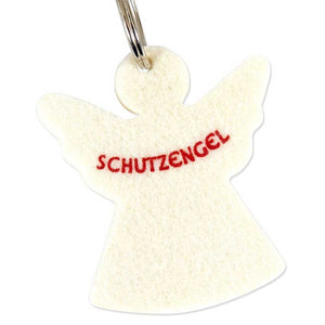 Schlüsselanhänger Schutzengel aus Filz, 7cm - weiß