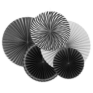 Deko-Rosetten 5 teilig Black & White