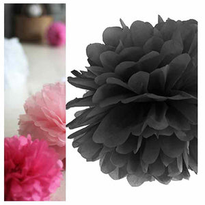 Pompom aus Seidenpapier 25cm schwarz