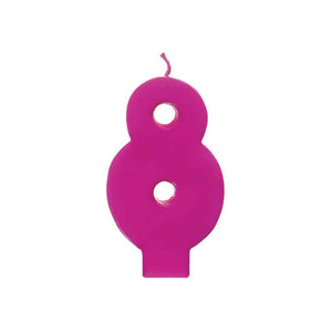 Geburtstags-Kerze pink Zahl 8