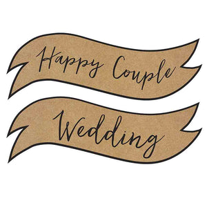 Hochzeitsschilder mit Aufdruck Happy Couple + Wedding