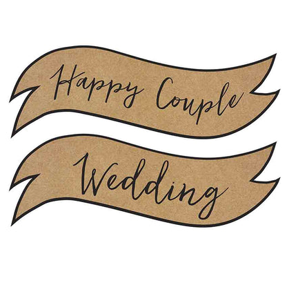 Hochzeitsschilder mit Aufdruck Happy Couple + Wedding 55cm
