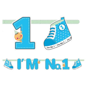 Geburtstagsbanner "I'm No. 1" blau