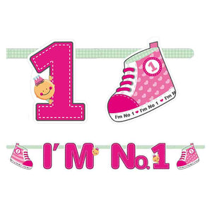 Geburtstagsbanner "I'm No. 1" pink