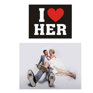 Shoe stickers Aufkleber für Hochzeitsschuhe "I love her"