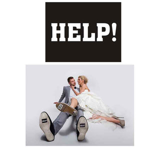 Shoe stickers Aufkleber für Hochzeitsschuhe "HELP!"