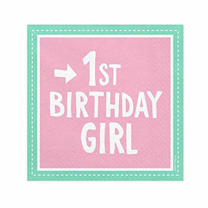Servietten 1. Geburtstag Mädchen rosa