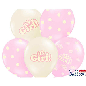 Luftballons It's a Girl! 6 Stück rosa