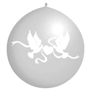 Riesenballon Durchm. ca. 1m kristalltransparent Tauben
