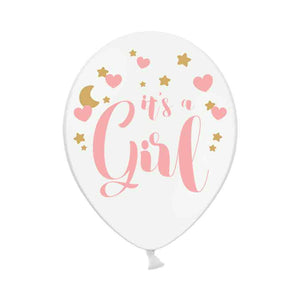 Luftballons "It's a Girl" 6 Stück rosa
