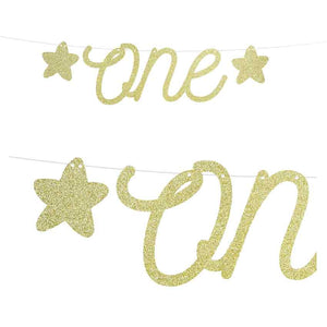 Banner 1. Geburtstag "ONE" golden 50cm