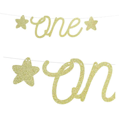 Banner 1. Geburtstag "ONE" golden 50cm