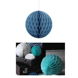 Wabenball aus Papier 10cm Durchm. blau