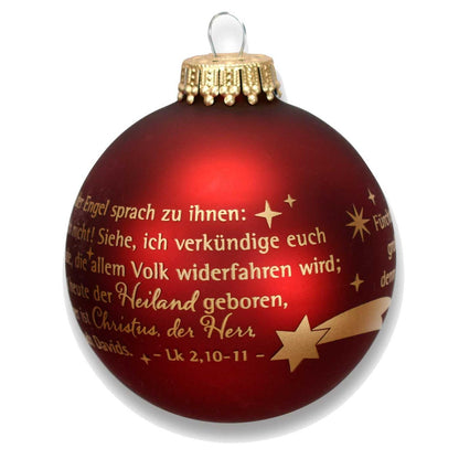 Christbaumkugel dunkelrot Weihnachtsstern Weihnachtsgeschichte