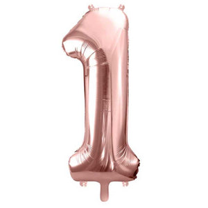 Folienballon rosegold 86 cm Zahl 1