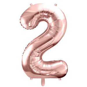 Folienballon rosegold 86 cm Zahl 2