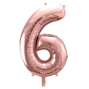 Folienballon rosegold 86 cm Zahl 6