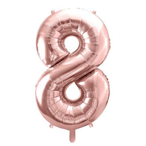 Folienballon rosegold 86 cm Zahl 8