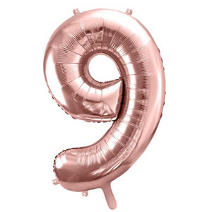 Folienballon rosegold 86 cm Zahl 9