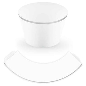 Cupcake und Muffin Papierförmchen Weiß mit silber Rand 6er