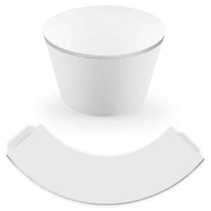 Cupcake & Muffin Papierförmchen hellgrau mit silber Rand 6er