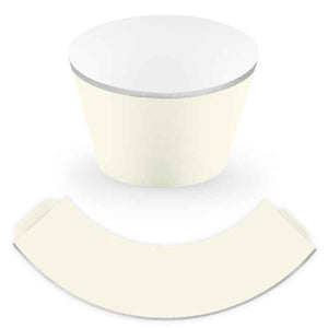 Cupcake & Muffin Papierförmchen hellbeige mit silberrand 6er