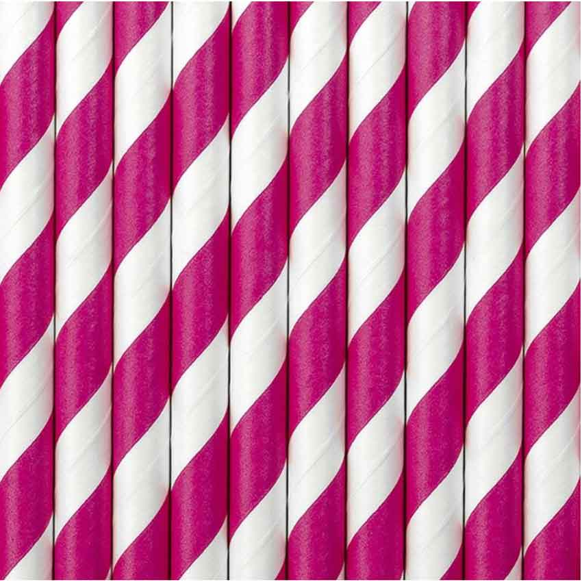 Trinkstrohhalm,Trinkhalm,Partydeko,pink,gestreift,Papierstrohhalm