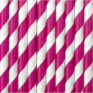 Trinkstrohhalm,Trinkhalm,Partydeko,pink,gestreift,Papierstrohhalm