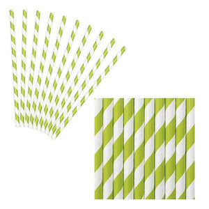 Trinkstrohhalm,Trinkhalm,Partydeko,apfelgrün,gestreift,Papierstrohhalm