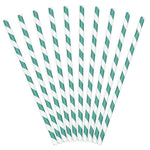 Trinkstrohhalm,Trinkhalm,Partydeko,türkis,gestreift,Papierstrohhalm