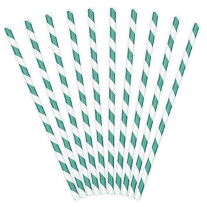 Trinkstrohhalm,Trinkhalm,Partydeko,türkis,gestreift,Papierstrohhalm