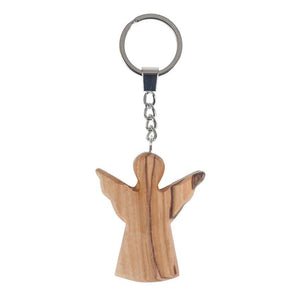 Schlüsselanhänger Engel 6cm aus Olivenholz
