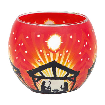 Weihnachtliches Leuchtglas Krippe