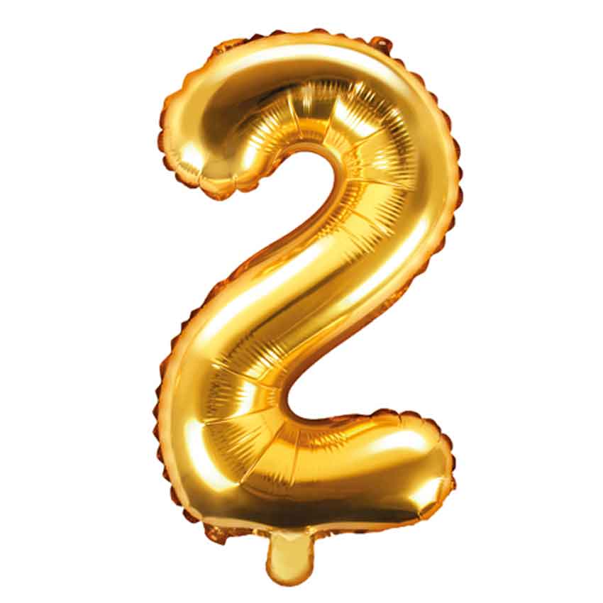Folienballon,Luftbefüllung,Zahlenballon,gold,Geburtstag,Geschenk,2. Geburtstag,dekorieren,glänzend,Fotorequisite,Goldene Hochzeit