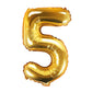 Folienballon,Luftbefüllung,Zahlenballon,gold,Geburtstag,Geschenk,5. Geburstag,dekorieren,glänzend,Fotorequisite,Goldene Hochzeit