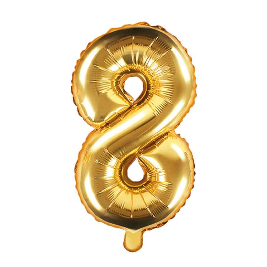 Folienballon,Luftbefüllung,Zahlenballon,gold,Geburtstag,Geschenk,8. Geburstag,dekorieren,glänzend,Fotorequisite,Goldene Hochzeit