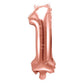 Folienballon,Luftbefüllung,Zahlenballon,rose gold,Geburtstag,Geschenk,dekorieren,glänzend,Fotorequisite,1. Geburtstag
