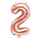 Folienballon,Luftbefüllung,Zahlenballon,rose gold,Geburtstag,Geschenk,dekorieren,glänzend,Fotorequisite,2. Geburtstag
