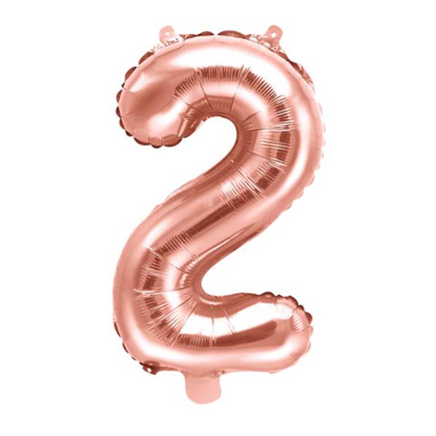 Folienballon,Luftbefüllung,Zahlenballon,rose gold,Geburtstag,Geschenk,dekorieren,glänzend,Fotorequisite,2. Geburtstag