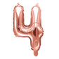 Folienballon,Luftbefüllung,Zahlenballon,rose gold,Geburtstag,Geschenk,dekorieren,glänzend,Fotorequisite,4. Geburtstag
