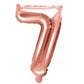 Folienballon,Luftbefüllung,Zahlenballon,rose gold,Geburtstag,Geschenk,dekorieren,glänzend,Fotorequisite,7. Geburtstag