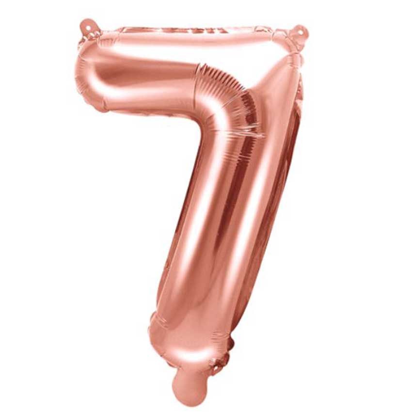 Folienballon,Luftbefüllung,Zahlenballon,rose gold,Geburtstag,Geschenk,dekorieren,glänzend,Fotorequisite,7. Geburtstag
