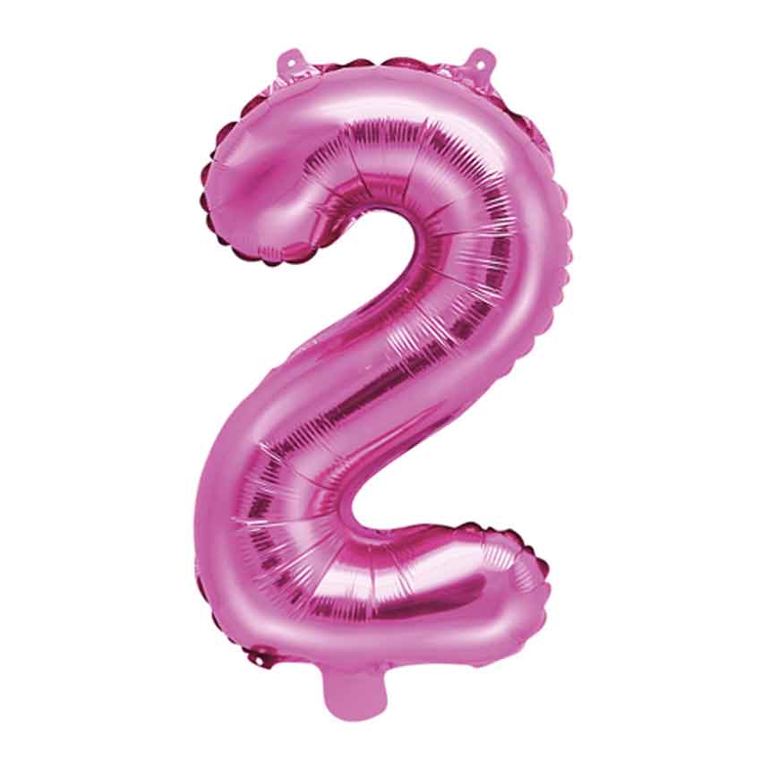 Folienballon,Luftbefüllung,Zahlenballon,pink,Geburtstag,Geschenk,dekorieren,glänzend,Fotorequisite,Zahl 2