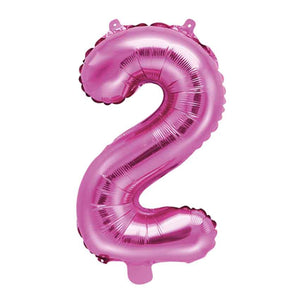 Folienballon,Luftbefüllung,Zahlenballon,pink,Geburtstag,Geschenk,dekorieren,glänzend,Fotorequisite,Zahl 2