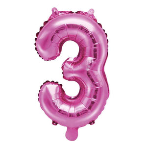 Folienballon,Luftbefüllung,Zahlenballon,pink,Geburtstag,Geschenk,dekorieren,glänzend,Fotorequisite,Zahl 3